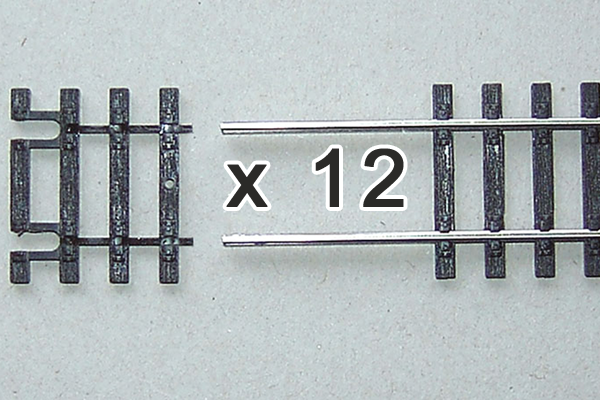 55282 Box of 12 Flex Track End Ties 31mm Long (HO-Scale)