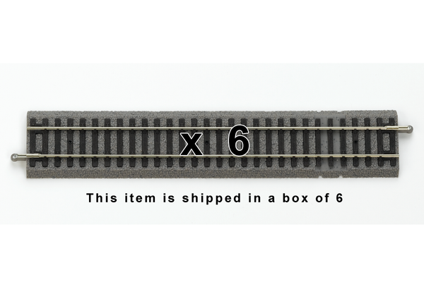 55406 Box of 6 Roadbed A-Track Straight for Power Clip, 9.1" (HO-Scale)