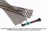 55422 Roadbed A-Track Left Curved Switch BWL, R2/R3 (HO-Scale)
