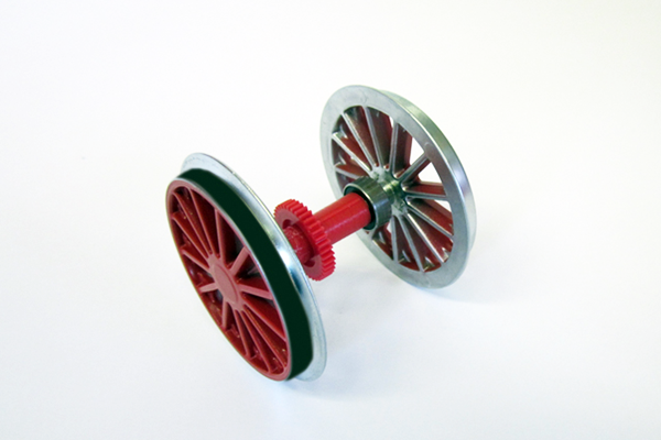 36085 Ball Bearing Plated Traction Wheelset: BR194, Red (G-Scale)