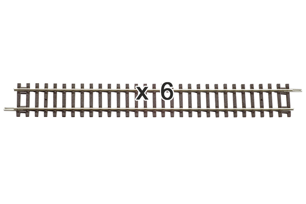 55201 Box of 6 Straight Track, 9.1" (HO-Scale)