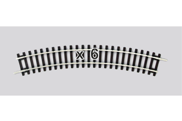 55211 Box of 6 Curved Track, R1/30° (HO-Scale)