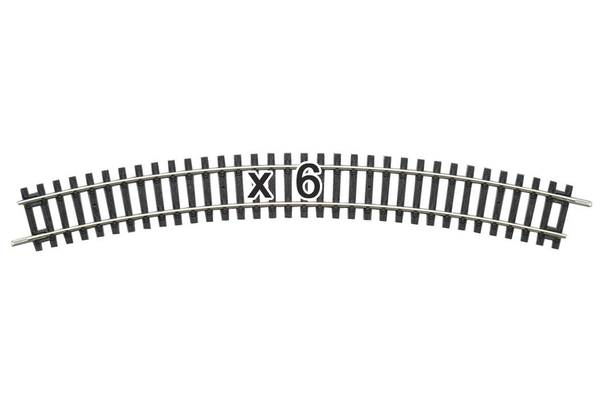 55213 Box of 6 Curved Track, R3/30° (HO-Scale)