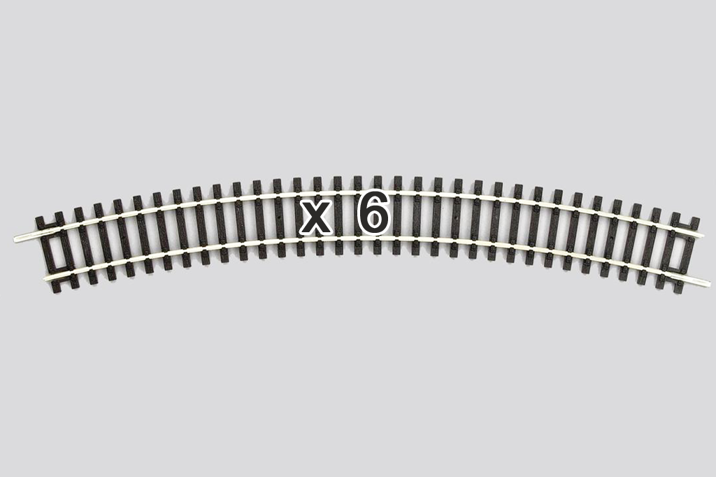 55214 Box of 6 Curved Track, R4/30° (HO-Scale) | PIKO America