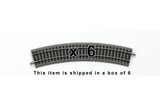 55412 Box of 6 Roadbed A-Track Curved Track, R2 16.6"/30° (HO-Scale)