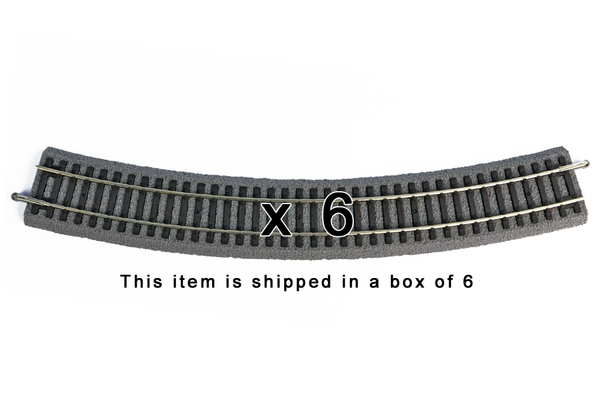 55414 Box of 6 Roadbed A-Track Curved Track, R4 21.4"/30° (HO-Scale)