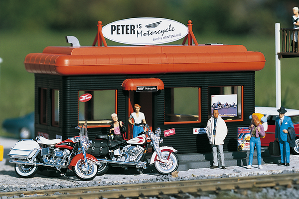 62259 Peters Motorcycle Shop, Building Kit (G-Scale)